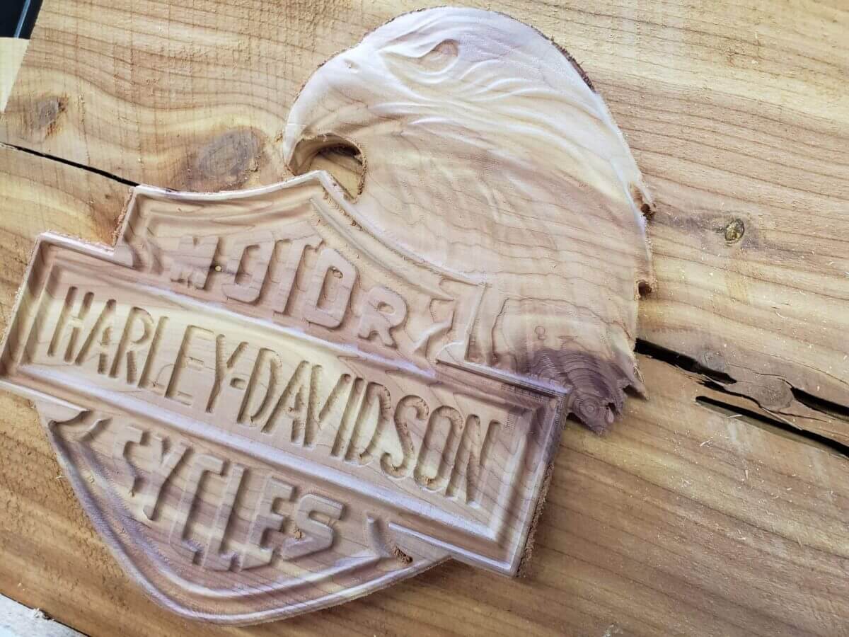 sign made on a cnc plasma table with router