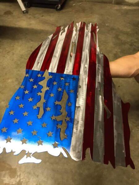 custom flag metal sign