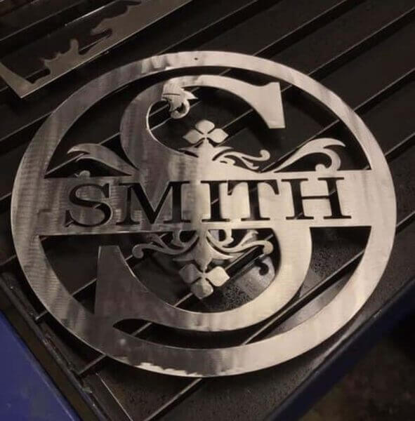 custom last name metal sign