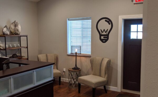 Custom light bulb metal sign
