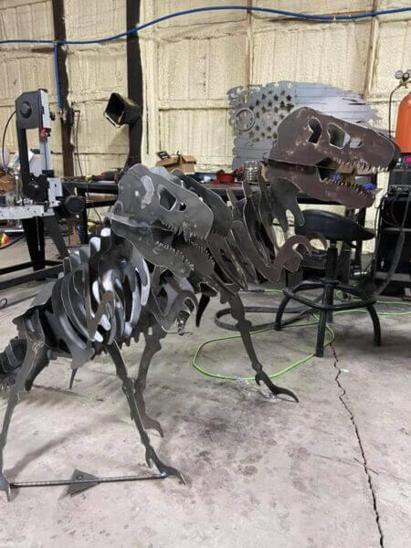 custom dinosaur design made from steel