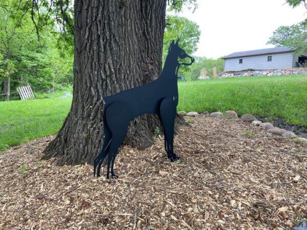 Custom metal sign of a Doberman