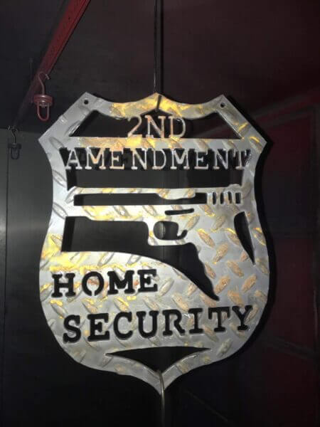 custom metal sign home security