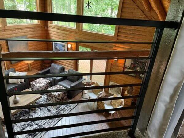 Custom Metal Railing Log Home Contemporary