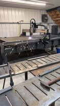 Customer cutting on his boss plasma table